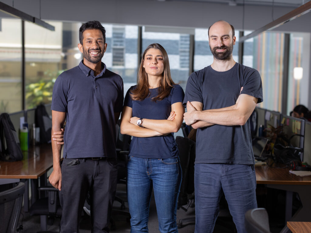 Cofounders of Even: Mayank Banerjee (CEO), Matilde Giglio (COO) and Alessandro Lalongo (CTO).