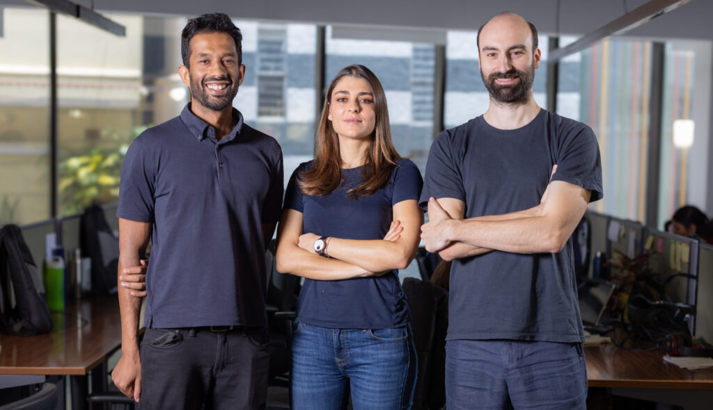 Cofounders of Even: Mayank Banerjee (CEO), Matilde Giglio (COO) and Alessandro Lalongo (CTO).